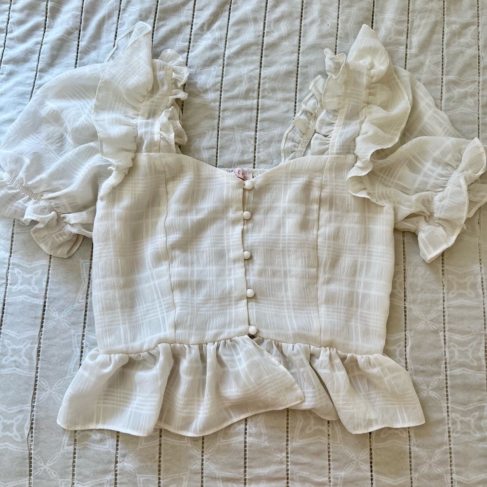 Mele E Pere Women’s Ruffle Blouse Size S